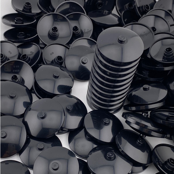 100 Lego Round Black Specialty Caps Plate 2x2 - New - A491 - Picture 2 of 12